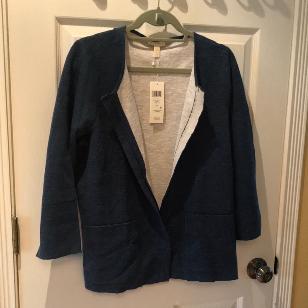 Eileen Fisher linen cotton Denim color Jacket NWT
